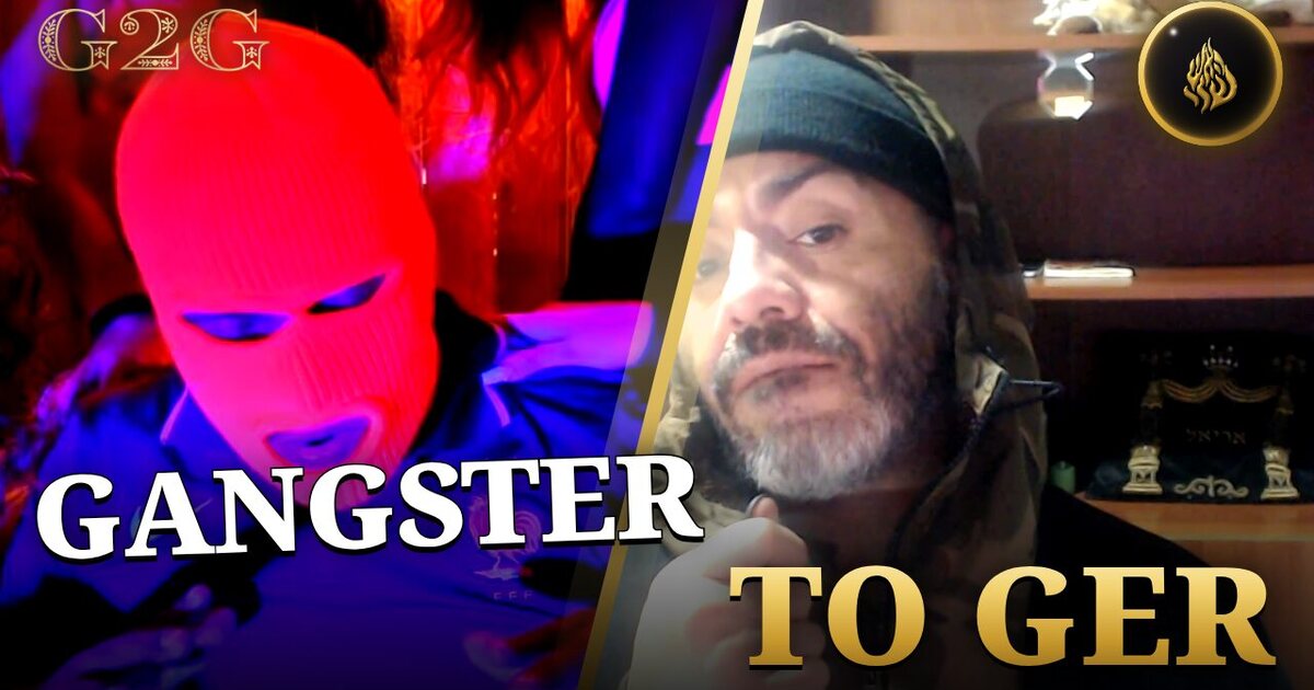 G2G thumbnail: a masked gangster on one side, Ariel Hanasi on the other, with the words Gangster to Ger
